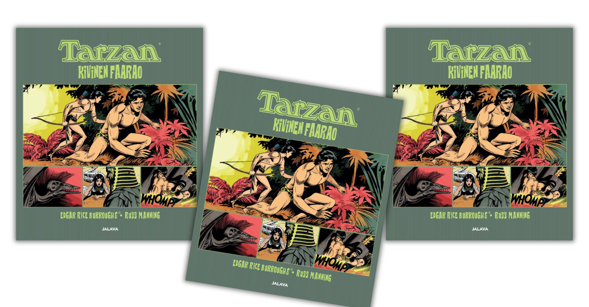 Tarzan – Kivinen faarao -kokoelma-albumin kansikuvia.